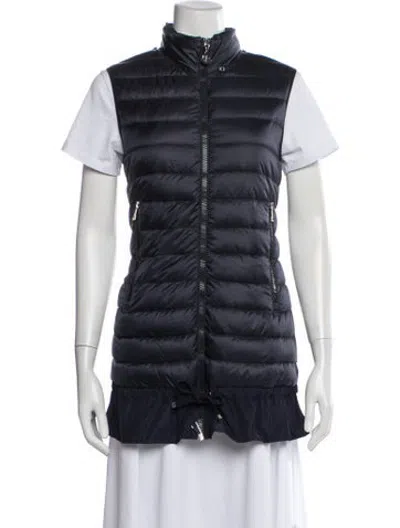 Pre-owned Moncler Down Vest In Blue