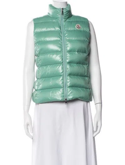 Pre-owned Moncler Down Vest In Green