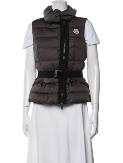 Pre-owned Moncler Down Vest In Grey