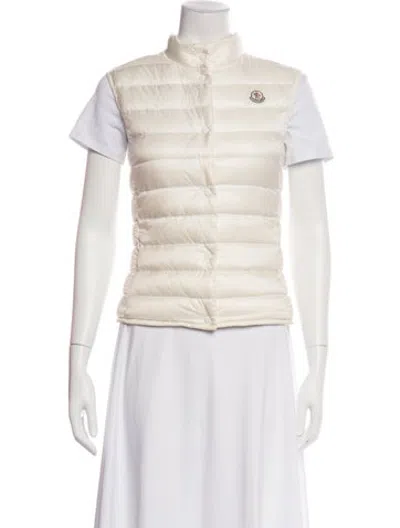 Pre-owned Moncler Down Vest In Neutrals