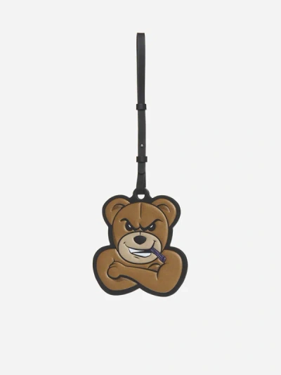 Moncler Genius Bear Patch Bag Charm In Brown