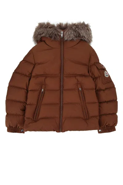 Moncler Genius Moncler Jr Kids New Byronf Quilted Jacket With Swarovski-embellished Detail In Brown