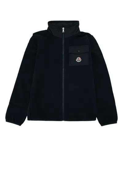 Moncler Genius Moncler Jr Mini Zip-up Knit Cardigan For Kids In Black