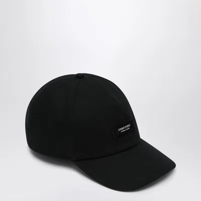 Moncler Genius Black Baseball Cap With Logo Patch