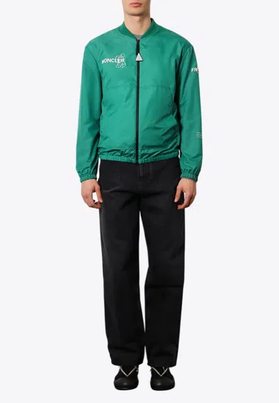 Moncler Genius Ostria Cartoon-style Print Bomber Jacket In Green