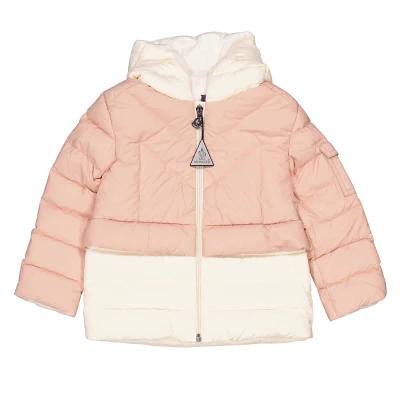 Pre-owned Moncler Girls Pastel Pink Liama Down Puffer Jacket