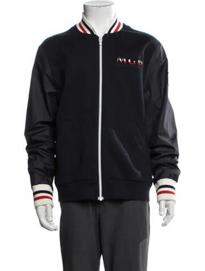 Pre-owned Moncler Graphic Print Bomber Jacket In Blue