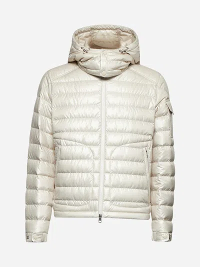 Moncler Ivory Lauros Short Hooded Down Jacket In White