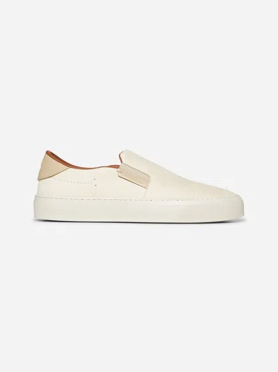 Moncler Ivory Nubuck Monclub Trainers In Beige