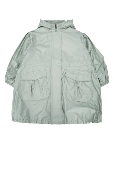 Moncler Jr Afet Long Parka In Cream