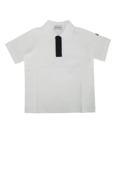 Moncler Jr Ss Polo In Black