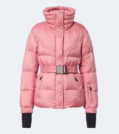 Moncler Karshi Belted Down Ski Jacket In Pink