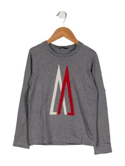 Pre-owned Moncler Kids Boys' Embroidered T-shirt In Grey