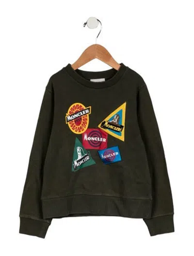 Pre-owned Moncler Kids Boys' Graphic Print Embroidered Sweatshirt In Green