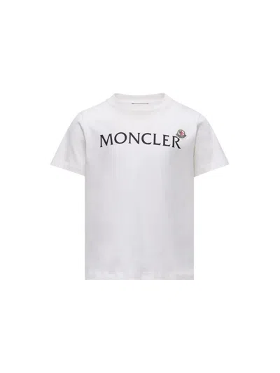 Moncler Kids Cotton Logo T-shirt In Silver