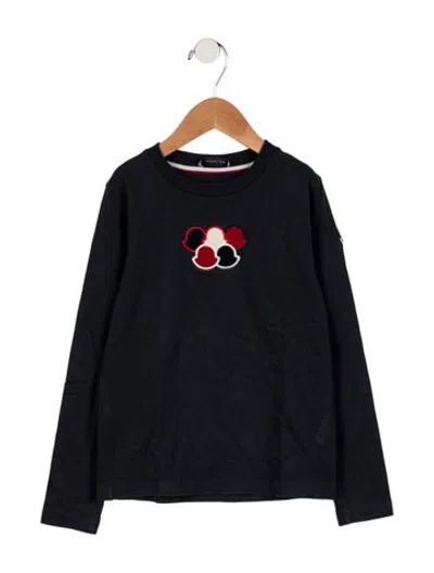 Pre-owned Moncler Kids Girls' Embroidered Shirt In Blue