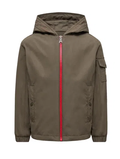 Moncler Kids Nylon Windbreaker Jacket In Gray