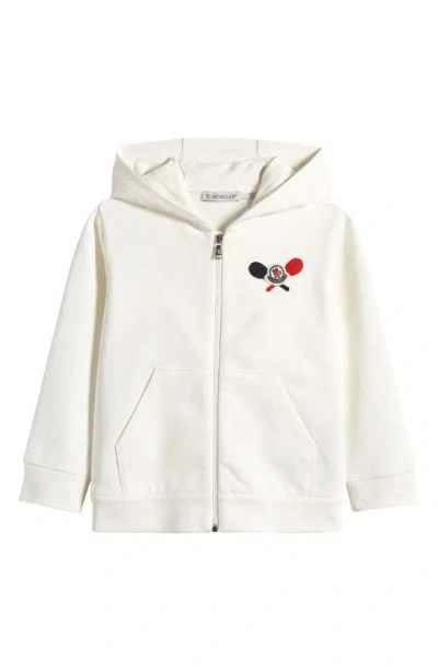 Moncler Babies' Kids' Tennis Patch Zip Hoodie In White