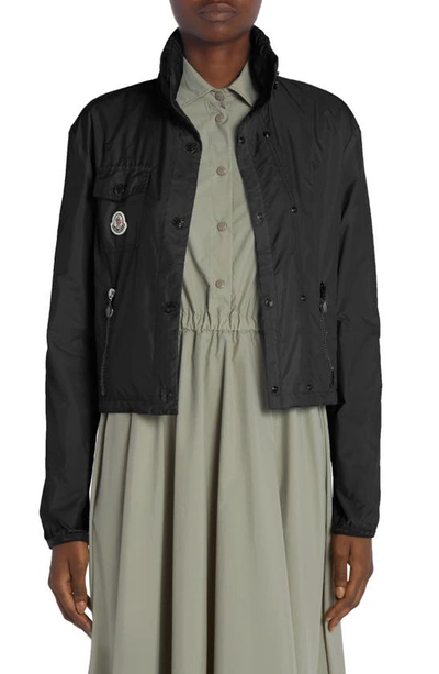 Moncler Lico Water Repellent Crop Jacket In Black