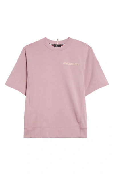 Moncler Logo Cotton Jersey T-shirt In Pink Dolphin