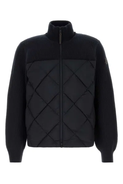 Moncler Midnight Blue Wool-blend Quilted Jacket