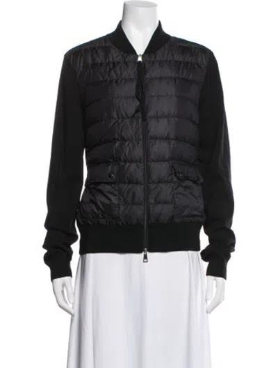 Pre-owned Moncler Nylon Bomber Jacket In Black