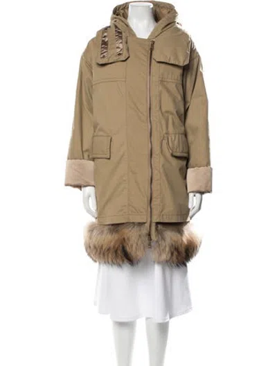 Pre-owned Moncler Parka In Neutrals