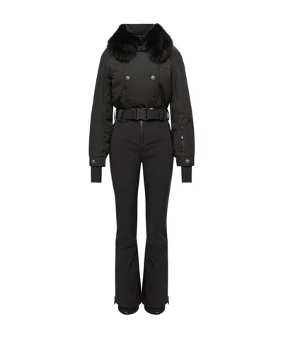 Moncler Shearling-trimmed Insulated Ski Suit In Multi