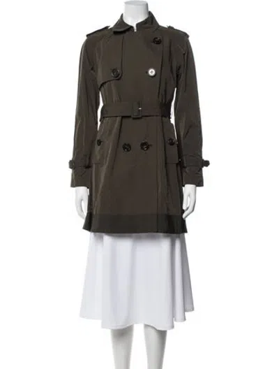 Pre-owned Moncler Trench Coat In Green