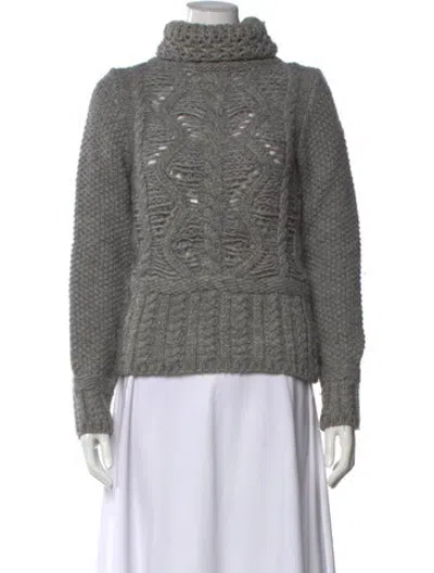 Pre-owned Moncler Turtleneck Sweater In Silver