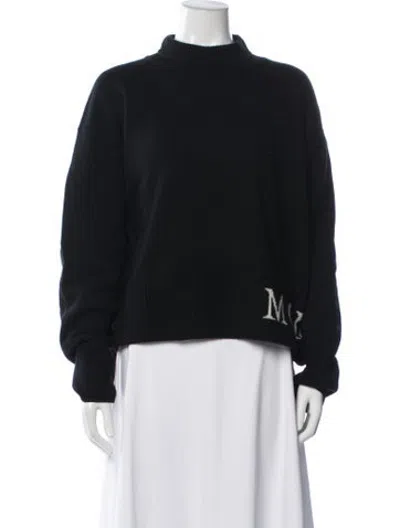 Pre-owned Moncler Virgin Wool Mock Neck Sweater In Blue