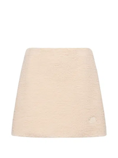 Moncler White Winter Knit Skirt In Neutral
