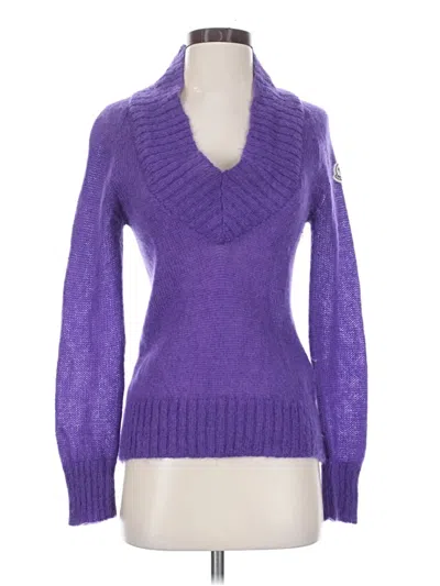 Pre-owned Moncler Wool Pullover Sweater In Purple