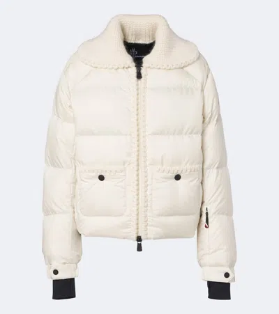 Moncler Wool-trimmed Down Ski Jacket In Animal Print