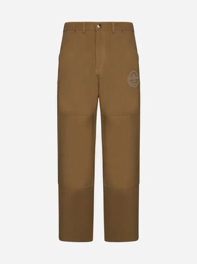 Moncler X Roc Nation By Jay-z Cotton Canvas Pants In Camel