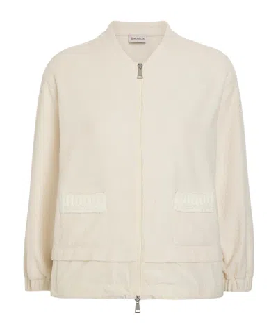 Moncler Zip-up Oversized-fit Cardigan In White