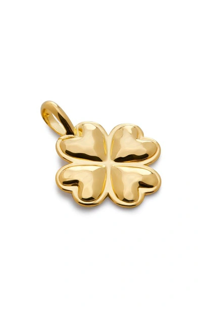Monica Vinader Gold Clover Pendant In 18ct Gold Vermeil