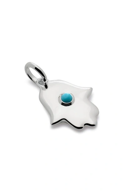 Monica Vinader Hamsa Pendant In Sterling Silver/ Turquoise