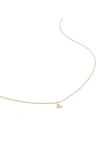 Monica Vinader Small Initial Pendant Necklace In 14kt Solid Gold - A