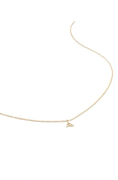 Monica Vinader Small Initial Pendant Necklace In 14kt Solid Gold - A