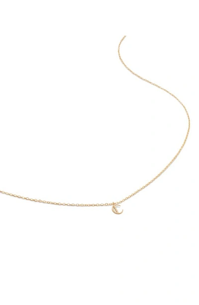 Monica Vinader Small Initial Pendant Necklace In 14kt Solid Gold - C