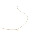 Monica Vinader Small Initial Pendant Necklace In 14kt Solid Gold - D