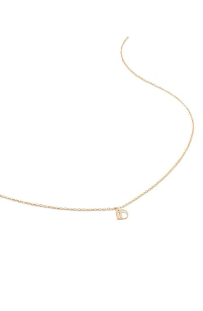 Monica Vinader Small Initial Pendant Necklace In 14kt Solid Gold - D