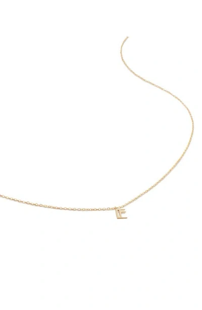 Monica Vinader Small Initial Pendant Necklace In 14kt Solid Gold - E