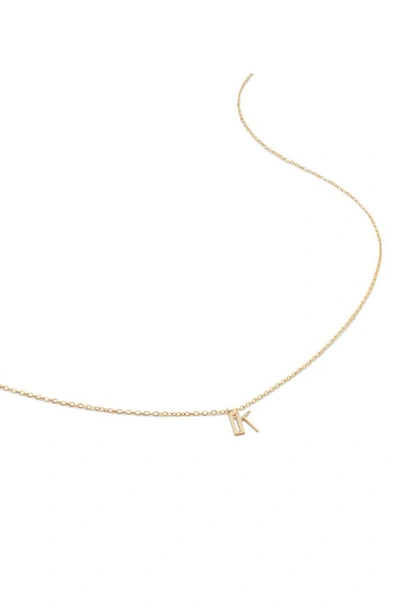 Monica Vinader Small Initial Pendant Necklace In 14kt Solid Gold - K
