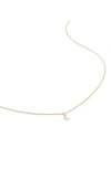 Monica Vinader Small Initial Pendant Necklace In 14kt Solid Gold - L