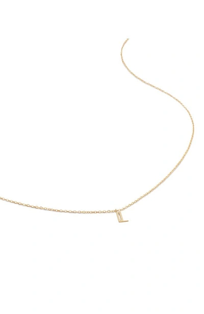 Monica Vinader Small Initial Pendant Necklace In 14kt Solid Gold - L