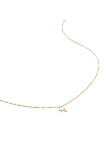 Monica Vinader Small Initial Pendant Necklace In 14kt Solid Gold - M