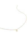 Monica Vinader Small Initial Pendant Necklace In 14kt Solid Gold - R