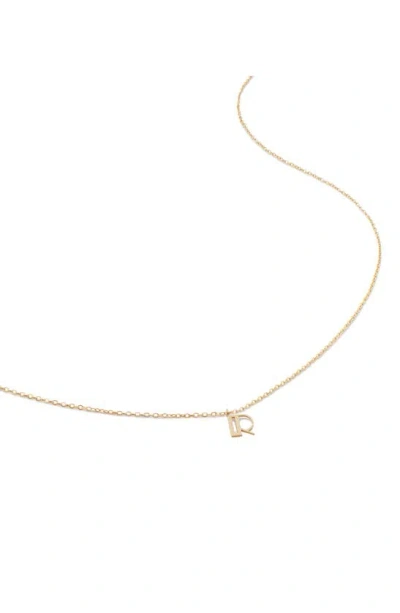 Monica Vinader Small Initial Pendant Necklace In 14kt Solid Gold - R